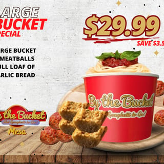 #2 Marinara Special, Large Bucket with Marinara, 6 Meatballs, Full Loaf Garlic Breadl