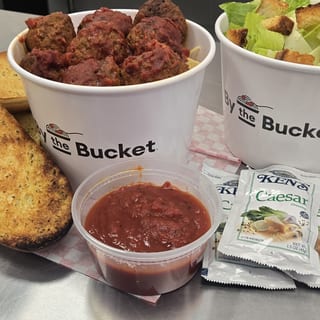 No. 1 Marinara Ultimate: Large Bucket, 8 Meatballs, Large Salad, 8oz. Marinara, Full Loaf. (Save $5.00)